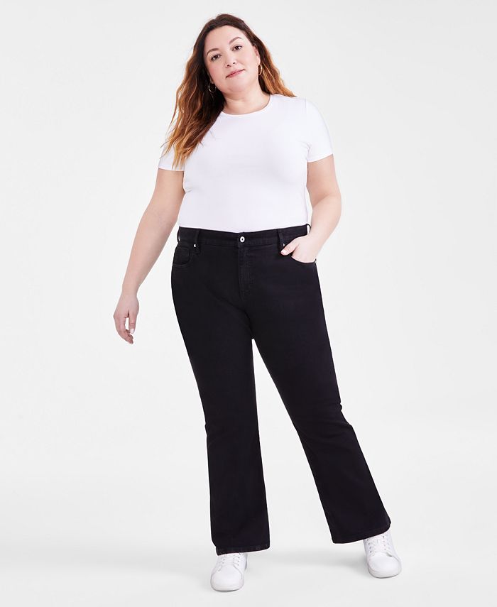 Style & Co Plus Size Mid-Rise Curvy Bootcut Jeans, Created for Macy's ...