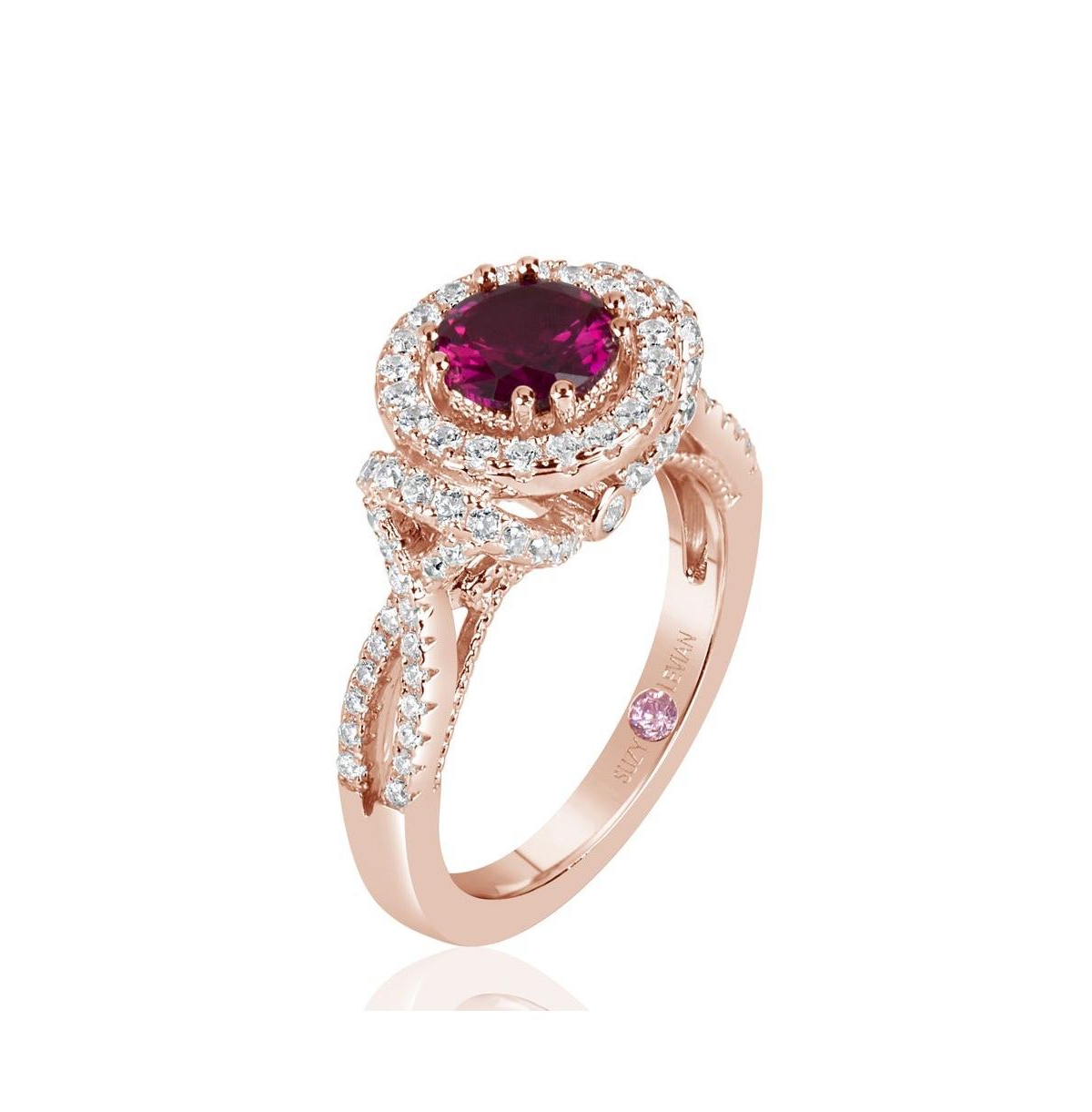 Suzy Levian New York Suzy Levian Rose Sterling Silver Cubic Zirconia Anniversary Ring