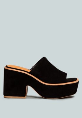 BARDOT Women Fine Suede Handcrafted Platform Slides