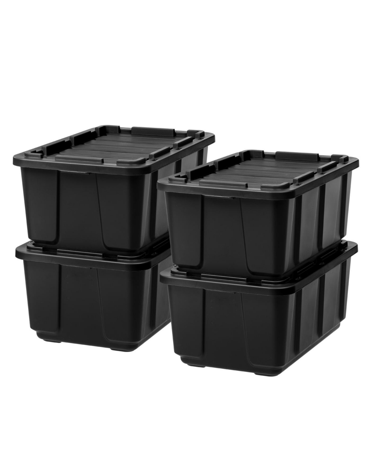 27Gal/108Qt 4 Pack Large Heavy-Duty Storage Plastic Bin Tote Container with Durable Lid, Black/Black - Black