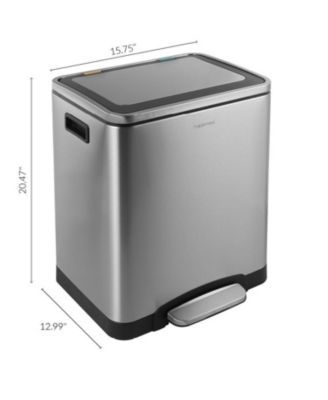 Elmo Rectangular Double Bucket Trash Can with Soft-Close Lid