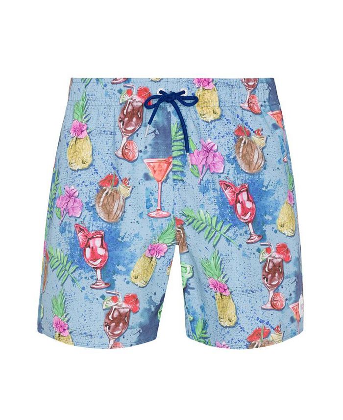 Psycho Tuna Men's Watercolor Cocktails 4-Way Stretch Pool Shorts - Macy's