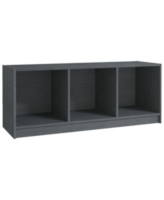 TV Stand Gray 40.9"x13"x16.1" Solid Wood Pine