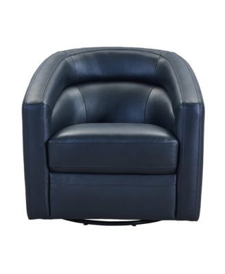 Desi 32" Genuine Leather in Contemporary Swivel Accent Chair