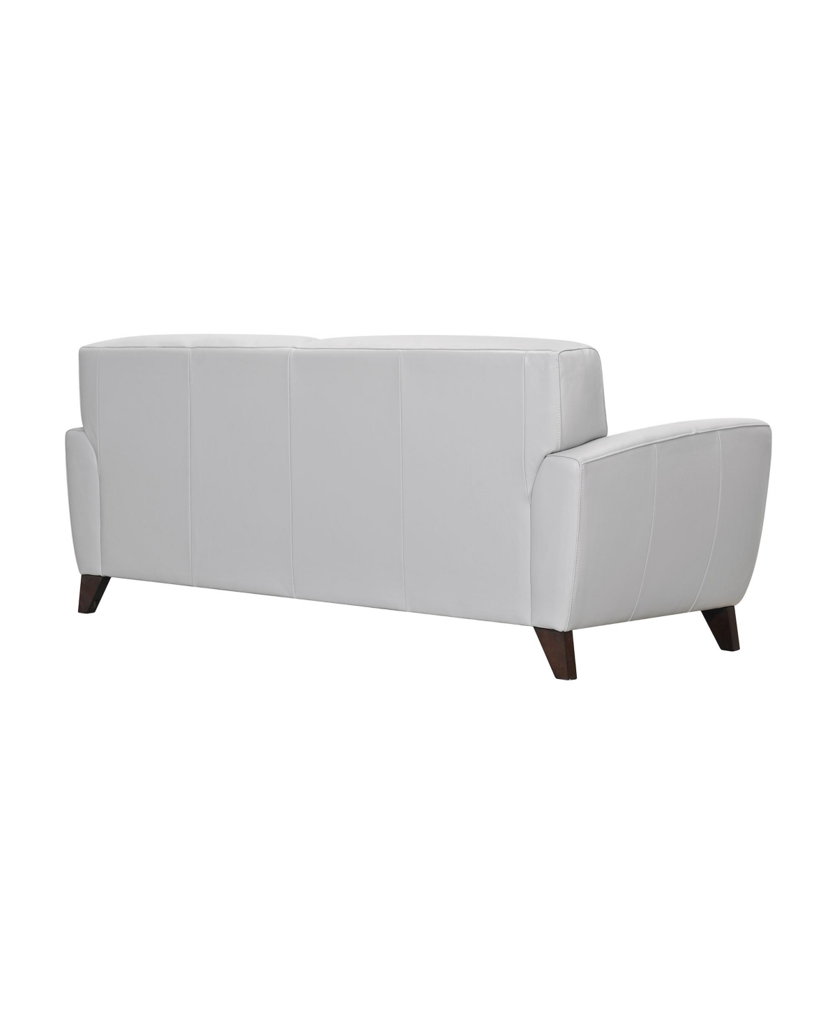 Shop Armen Living Jedd 82" Genuine Leather With Wood Legs In Contemporary Sofa In Dove Gray