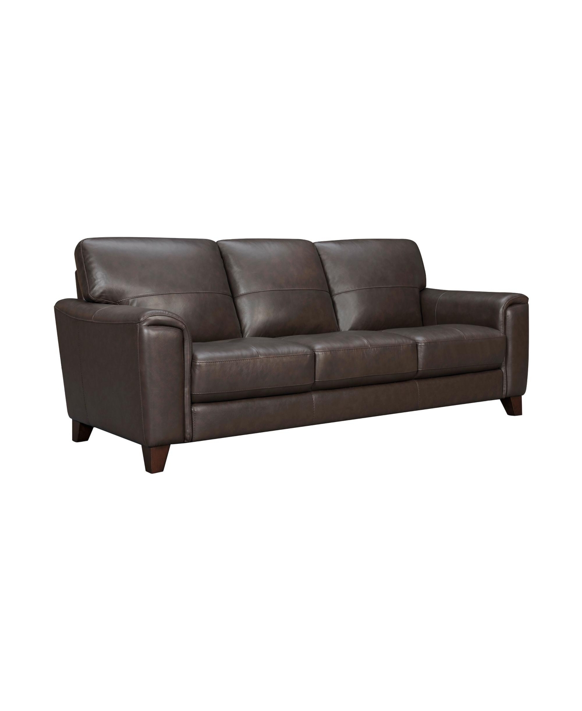 Shop Armen Living Bergen 88" Genuine Leather Square Arm Sofa In Espresso