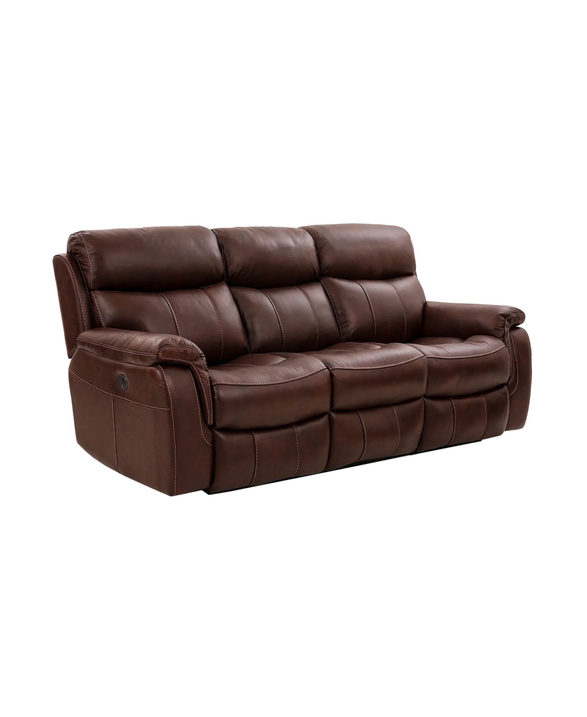 Armen Living Montague 86" Genuine Leather In Dual Power Headrest And Lumbar Support Reclining Sofa In Brown