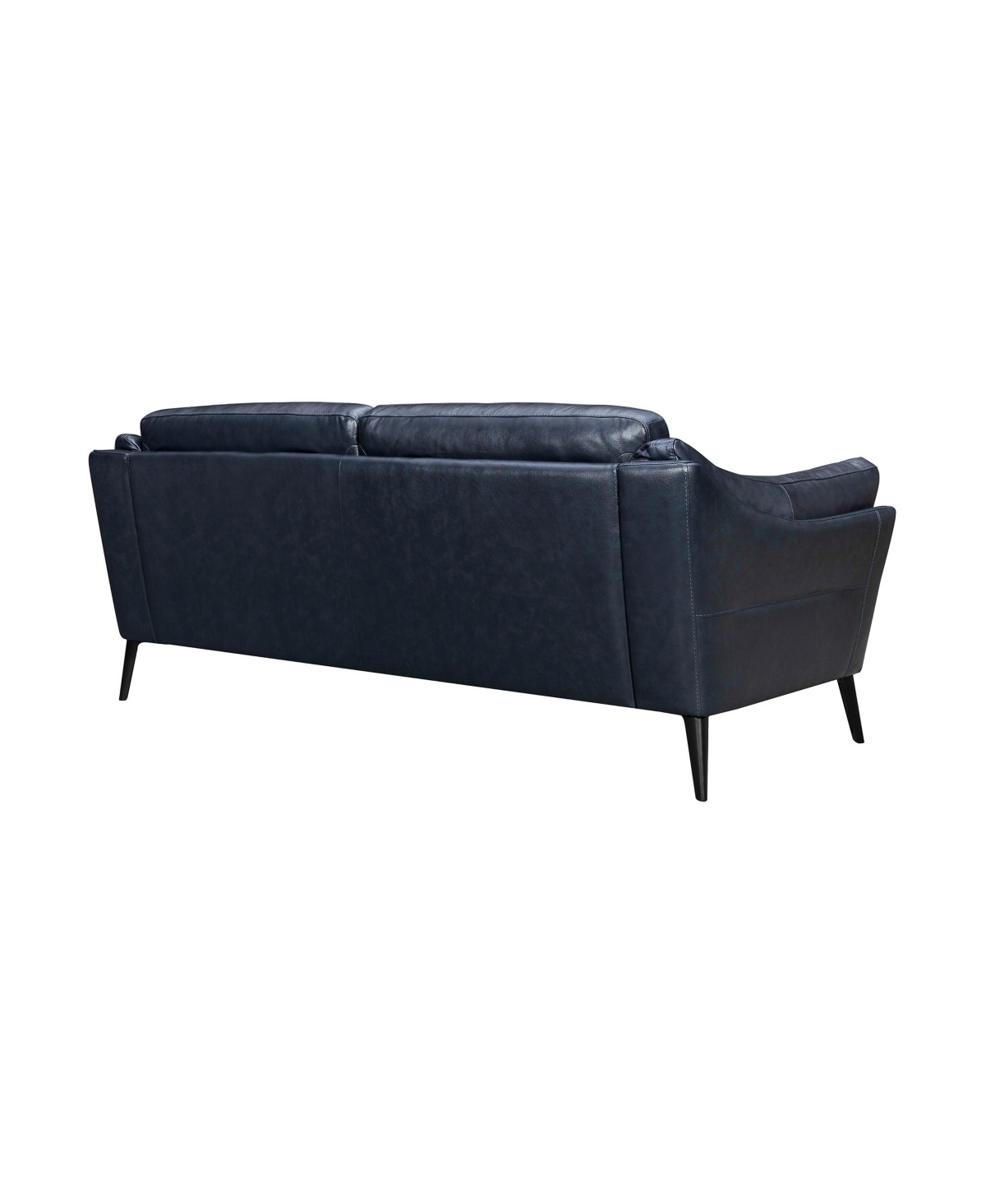 Shop Armen Living Franz 88" Modern Genuine Leather Sofa In Blue Midnight