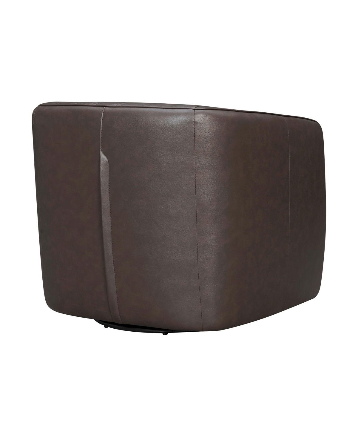 Shop Armen Living Aries 31" Genuine Leather Swivel Barrel Chair In Espresso