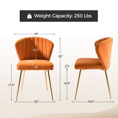 Aruna Velvet Side Chair with Metal Legs