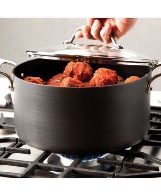 Essentials Hard Anodized Nonstick Cookware, Stockpot with Multi-Purpose Insert and Lid