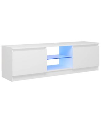 TV Stand with LED Lights White 47.2"x11.8"x14"
