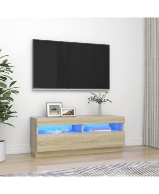 TV Stand with LED Lights Sonoma Oak 39.4"x13.8"x15.7"