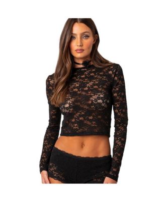 Women s Estella sheer lace top Macy s