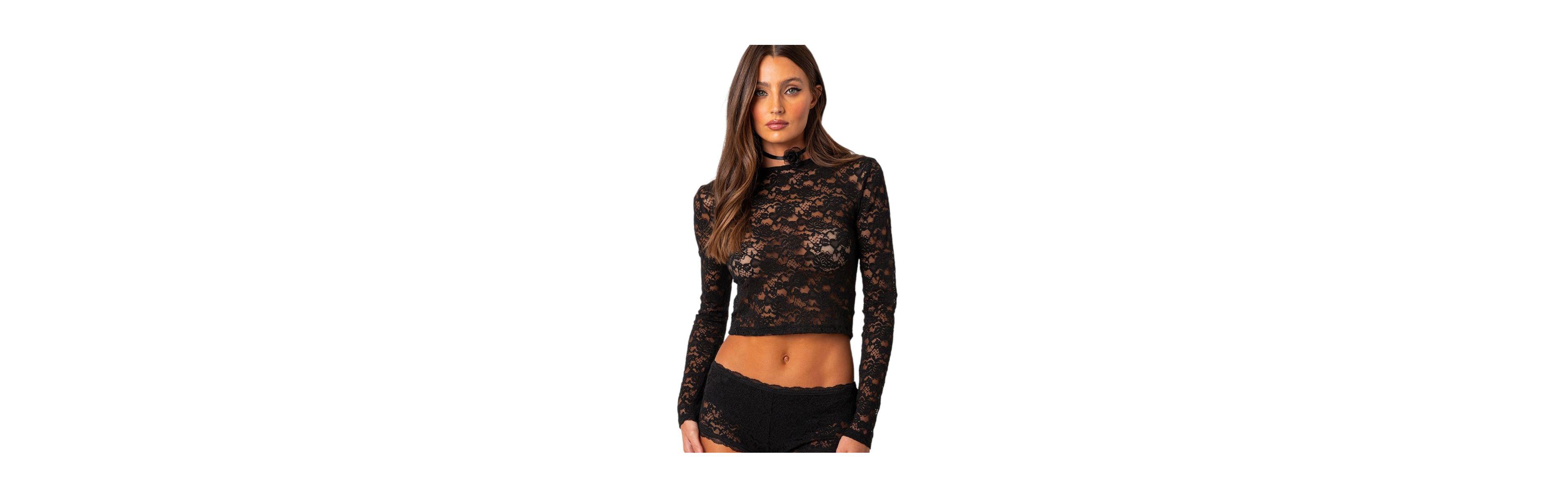 Edikted Women's Estella sheer lace top
