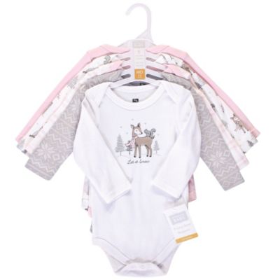 Everyday Long-Sleeve Cotton Bodysuits Bundle of 5