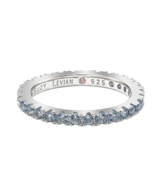 Suzy Levian Sterling Silver Thin Cubic Zirconia Eternity Band