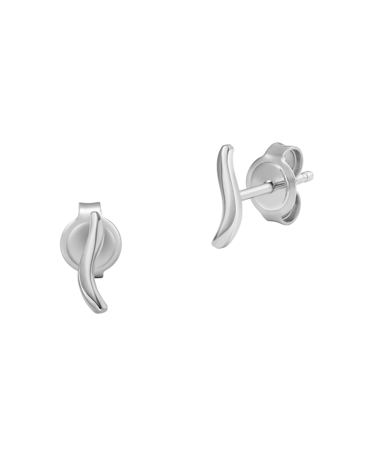 Women's Essential Waves Stainless Steel Stud Earrings - Silver