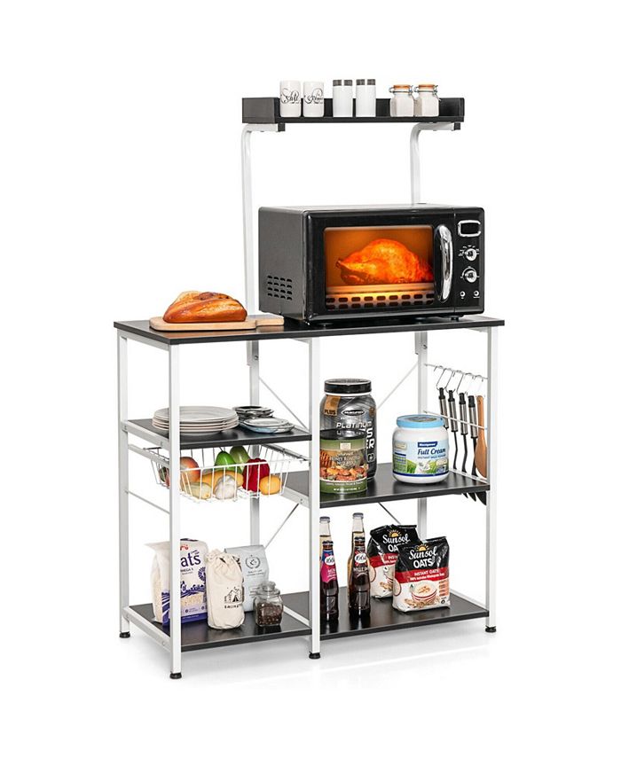 SUGIFT 4 tier Kitchen Baker s Rack with Basket and 5 Hooks Macy s
