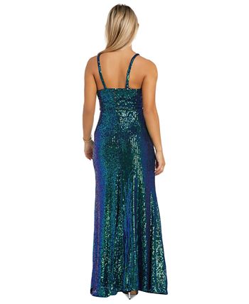 Nightway Women s Sequined Sweetheart Neck Sleeveless Gown Macy s