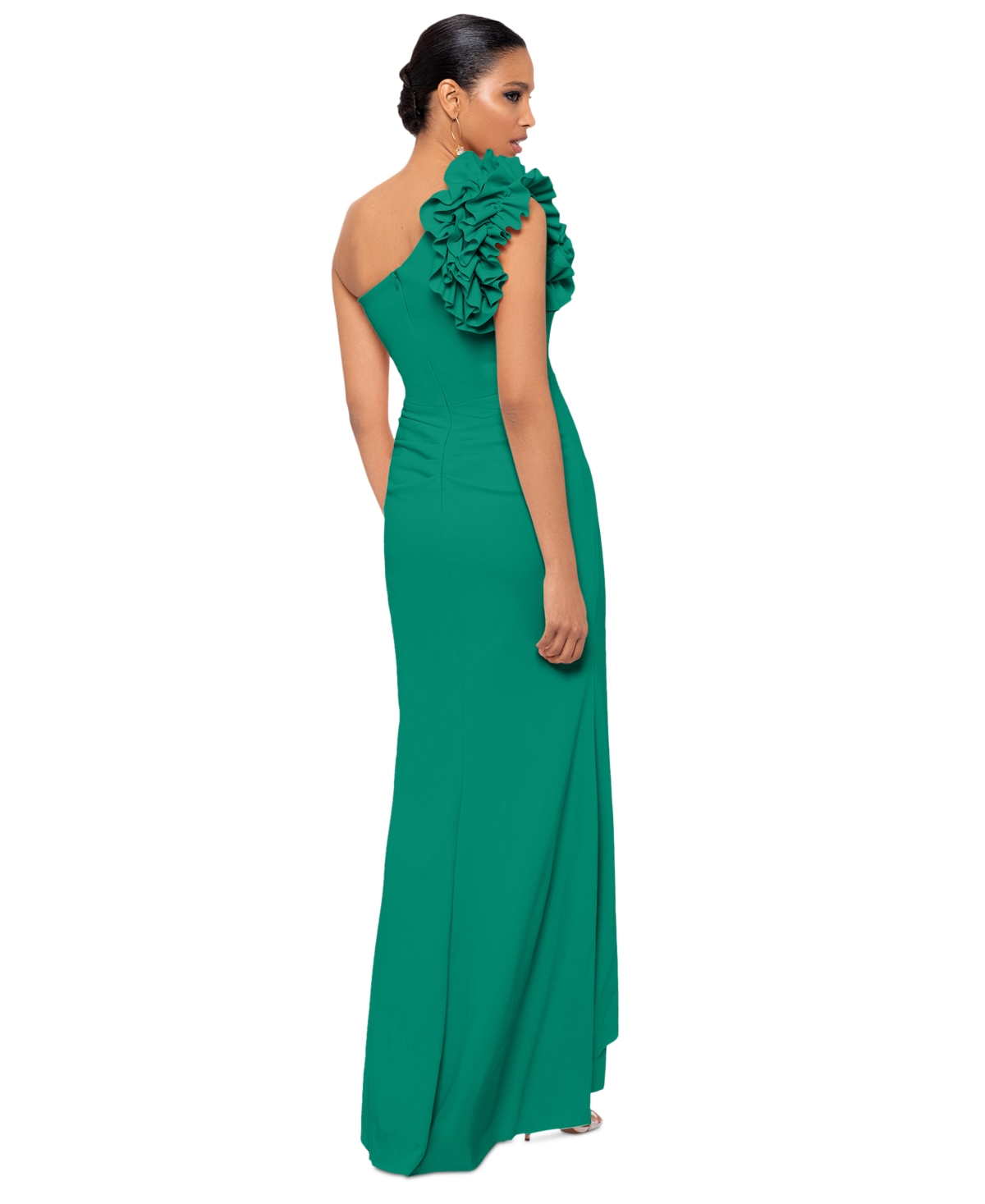 Xscape Women's Ruffled One-Shoulder Gown