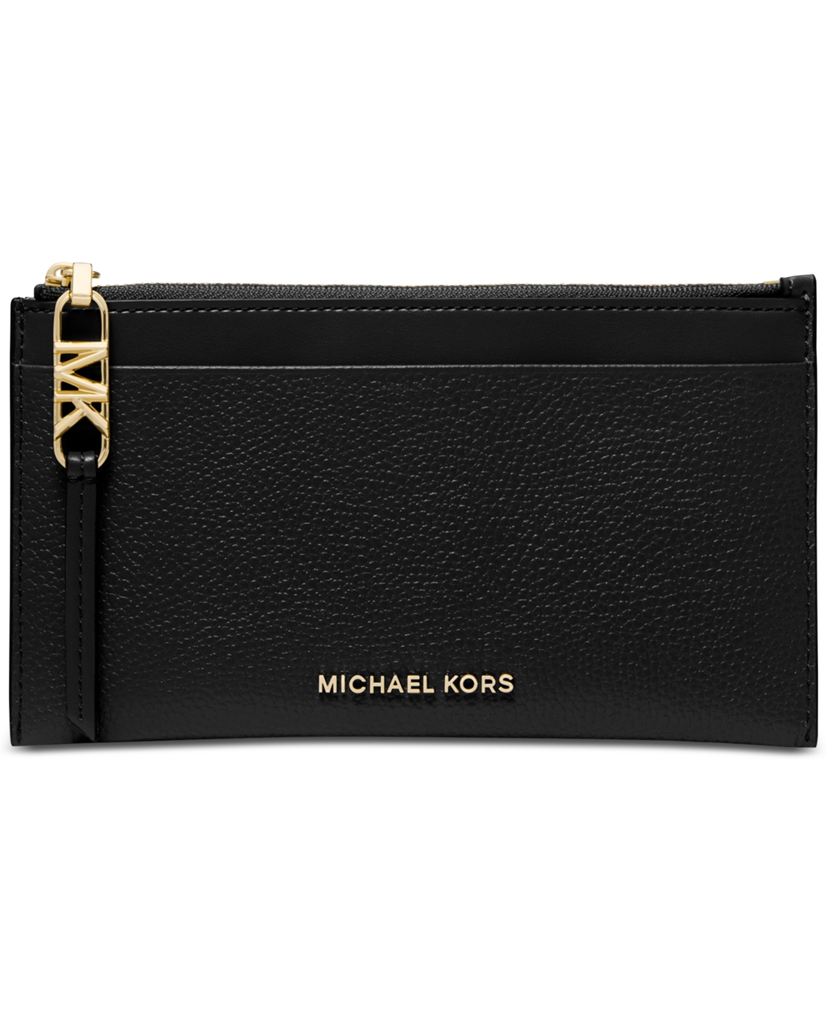 Michael Kors Michael  Logo Empire Small Zip Card Case In Black