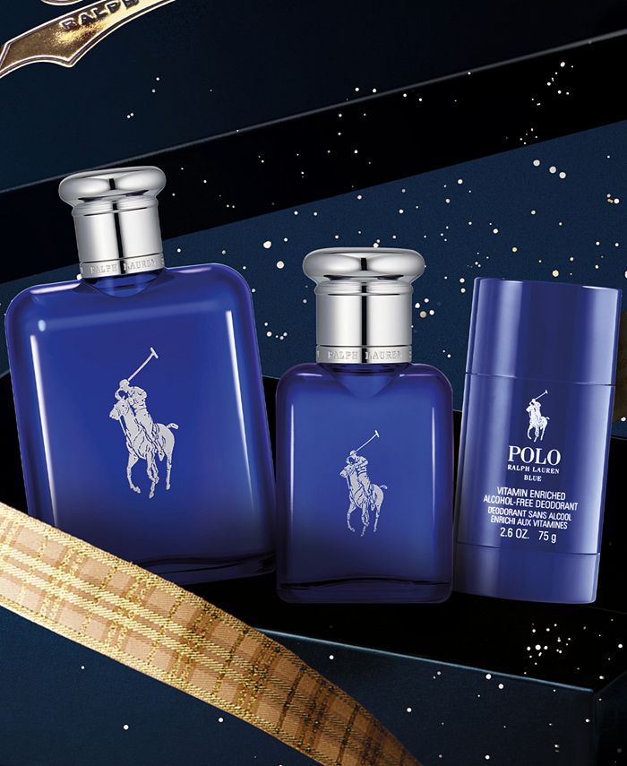 Ralph Lauren Men's 3Pc. Polo Blue Eau de Toilette Gift Set Macy's