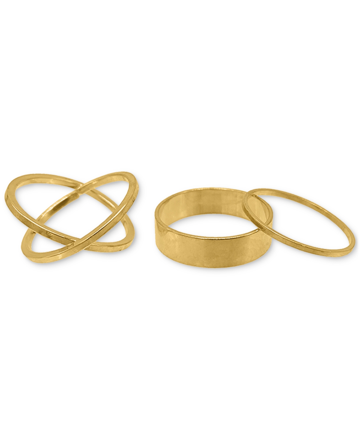 Adornia 3-pack 14k Yellow Gold Plated Stacking Rings