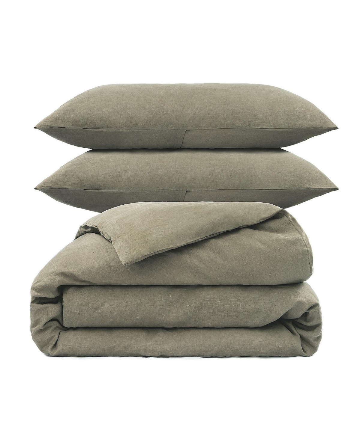 Bokser Home 100% French Linen Duvet Cover & Sham Set - King/Cal