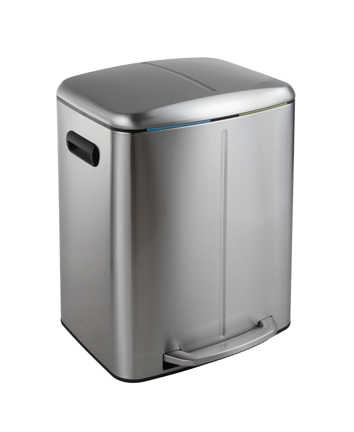 Marco Rectangular Double Bucket Trash Can with Soft-Close Lid - Stainless steel