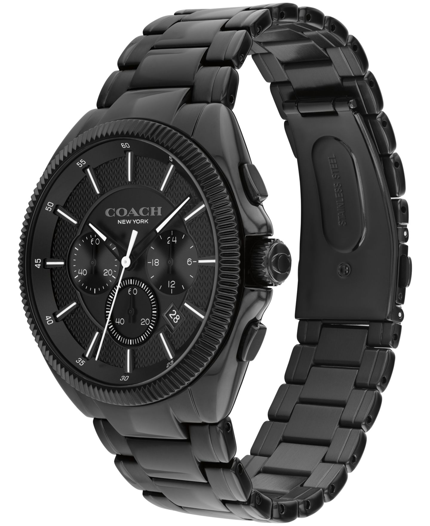 Мужские часы Coach Jackson Black Stainless Steel Bracelet Watch 45mm — фото 2