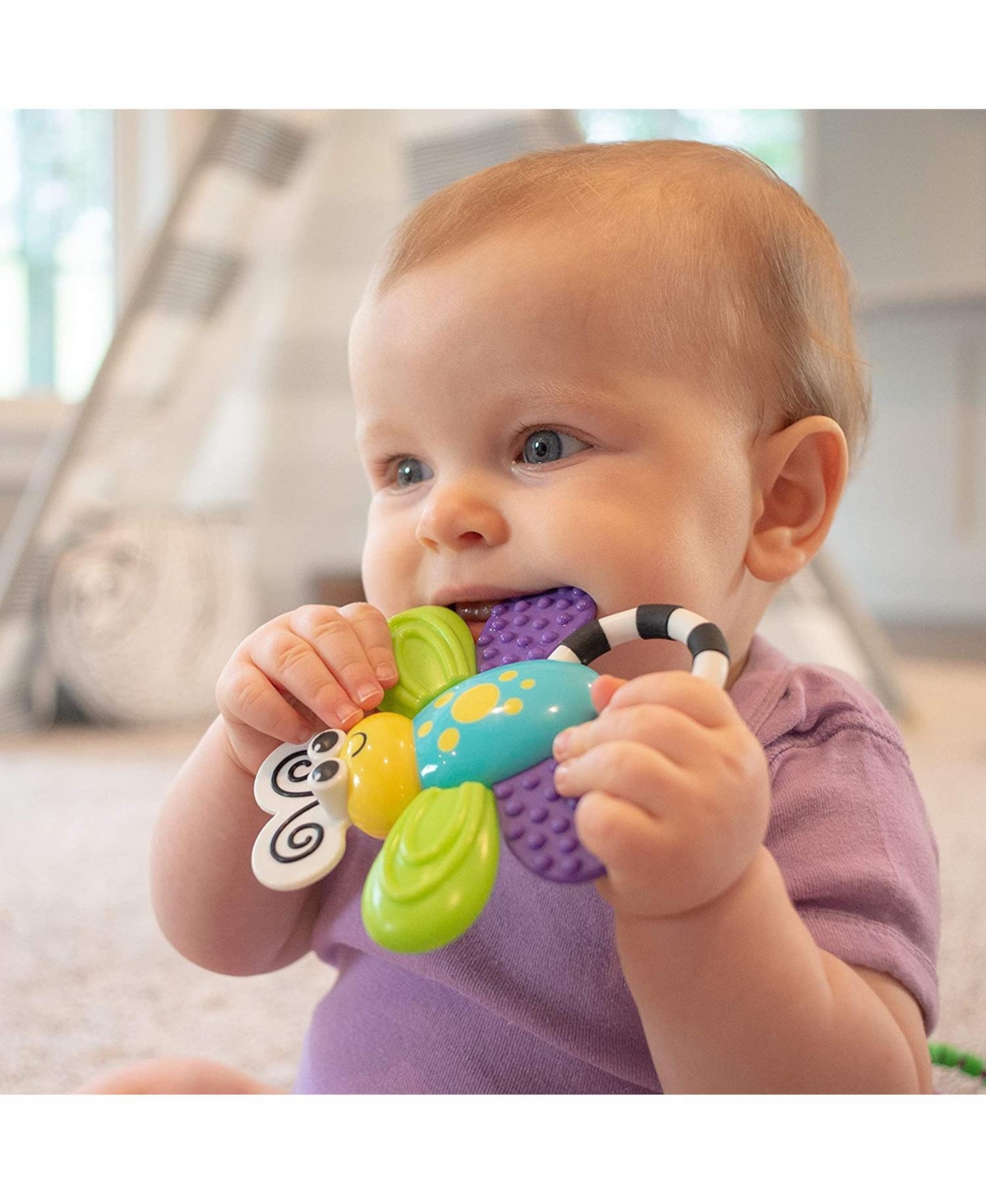 Sassy Flutterby Water-Filled Teether, Variety of Textures Massage Gums - Assorted Pre-Pack