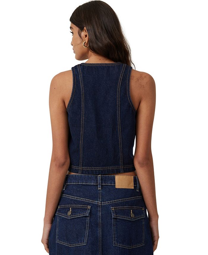 COTTON ON Women's Fitted Denim Vest Macy's