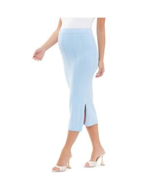 Maternity Ripe Johnnie Soft Rib Knit Skirt Sky Blue