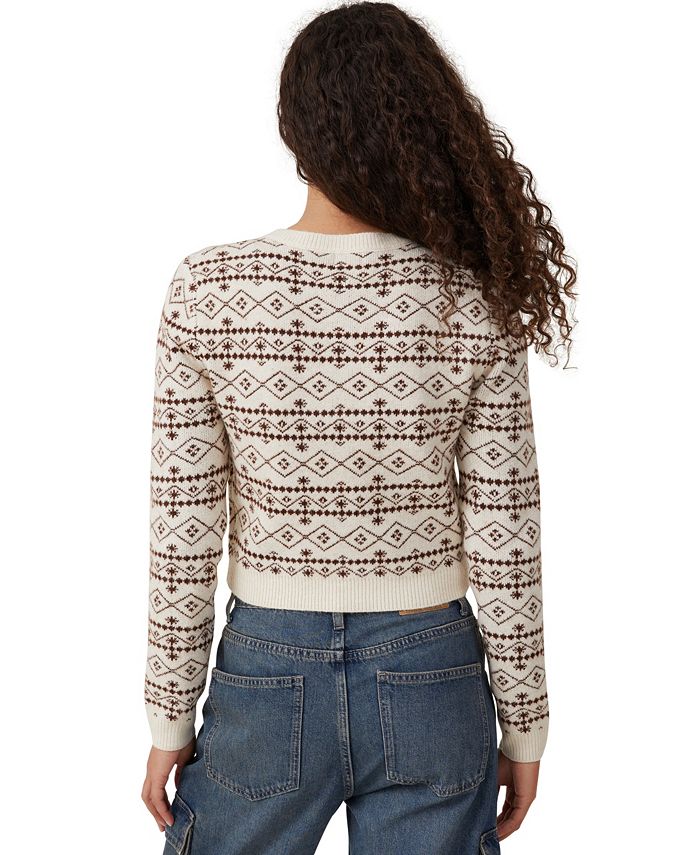 Crew Neck Cardigan Sweater