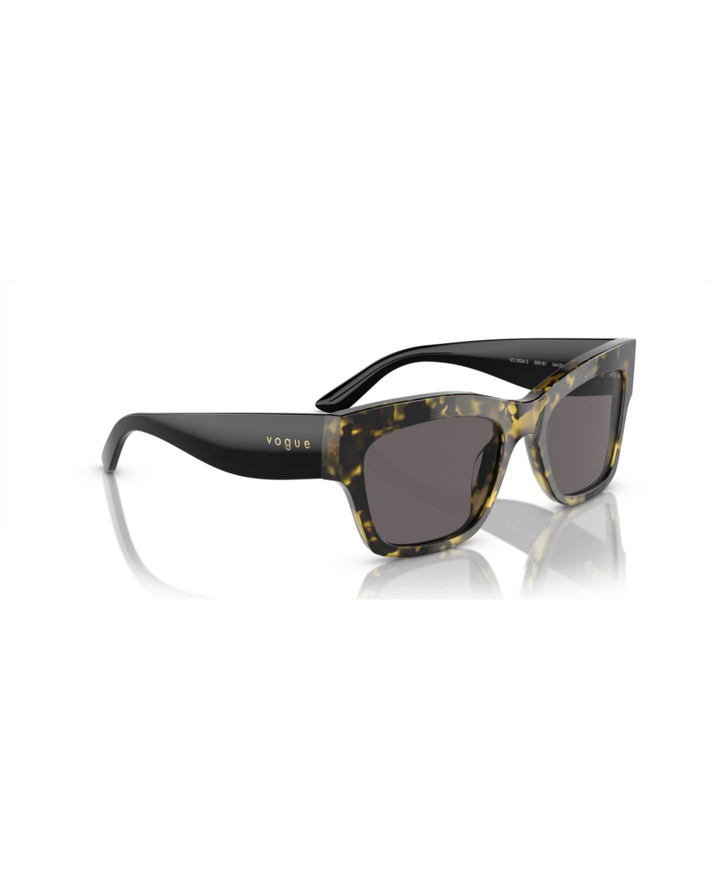 Женские солнцезащитные очки Vogue Eyewear Rectangle Sunglasses, VO5524S, цвет: Жёлтый черепаховый — фото 6