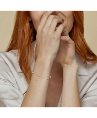 Sterling Silver 18k Gold Plated Infinite Pearl Bracelet Holiday Gift Idea