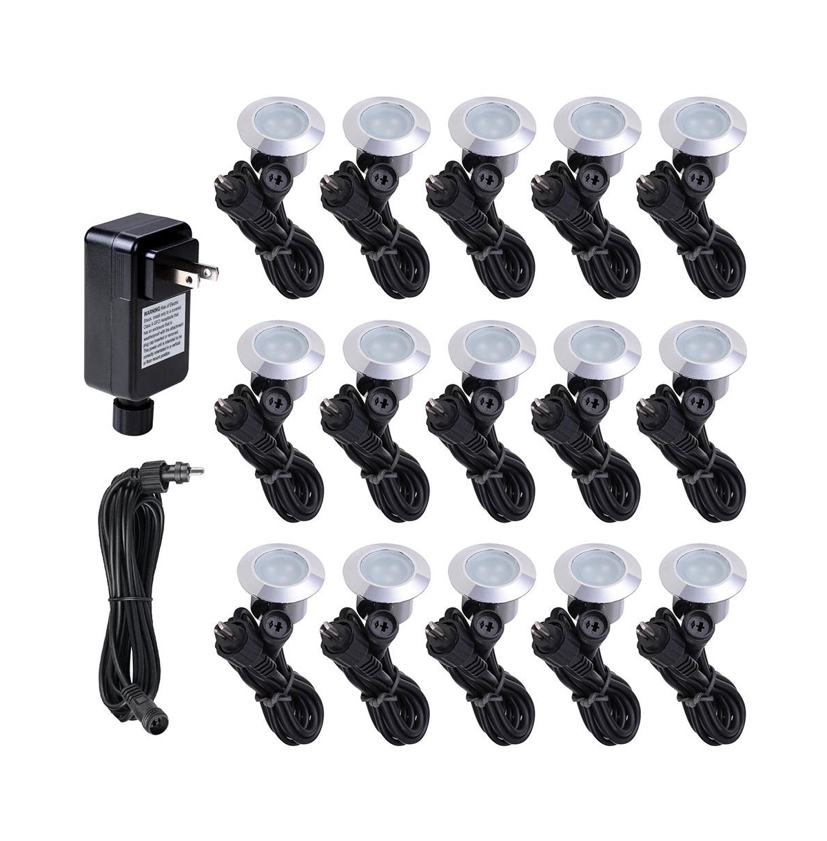 15pcs Led Deck Light Garden Mall Stair Yard Landscape Warm White Lamp Waterproof
