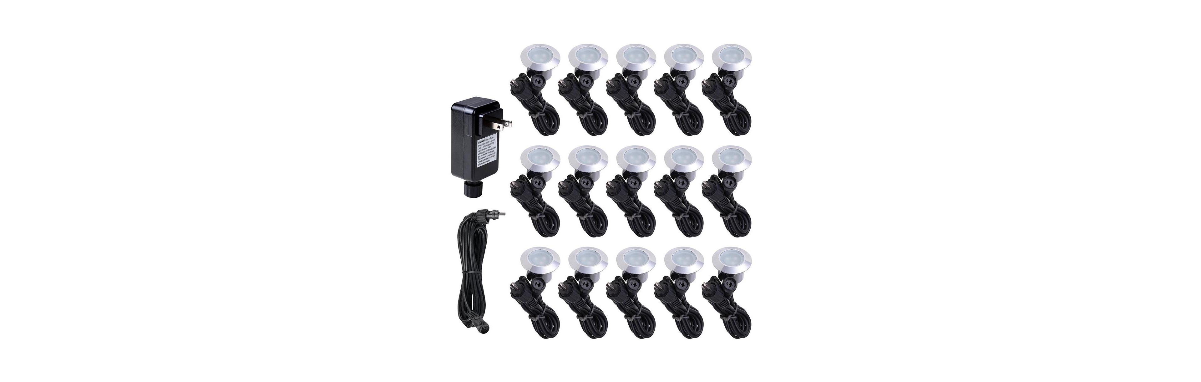15pcs Led Deck Light Garden Mall Stair Yard Landscape Warm White Lamp Waterproof