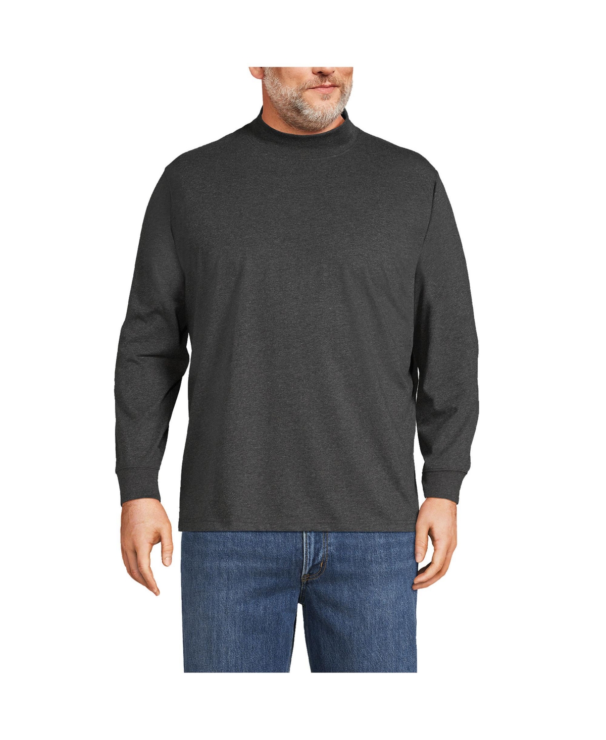 Men's Big & Tall Super-t Mock Turtleneck T-Shirt - Evening cobalt