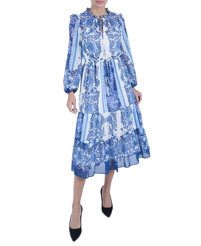 julia jordan Women s Long Sleeve Drawstring Midi Dress Macy s