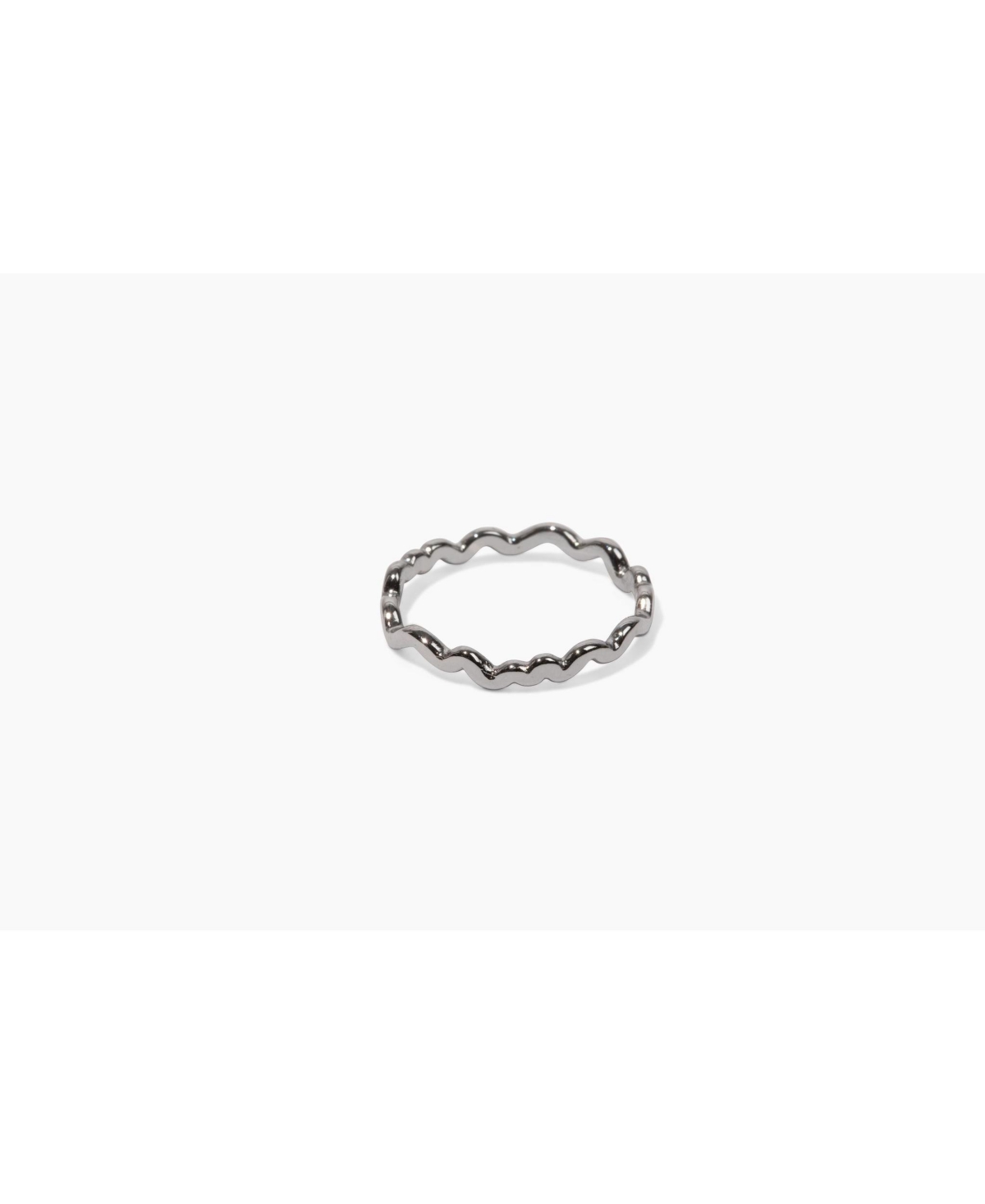 rhodium lux wave ring - Silver