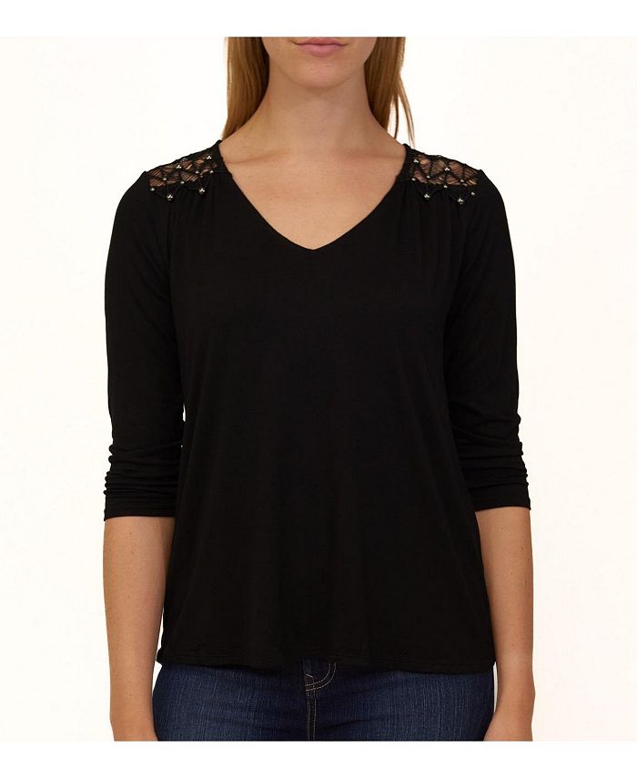 Cable & Gauge Women's VNeck Blouse With Studs Macy's