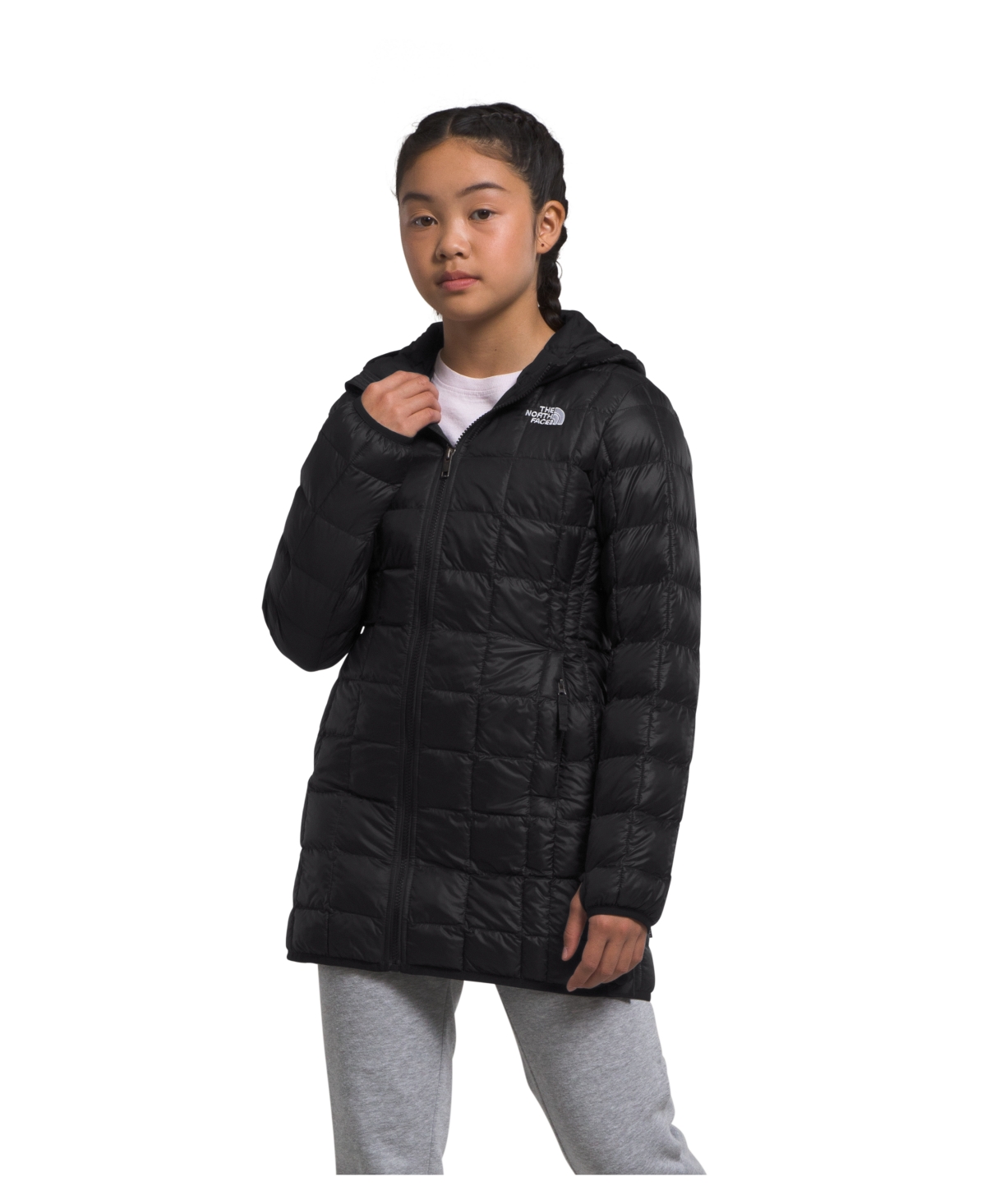The North Face Kids' Big Girls Thermoball Parka Hooded Jacket In Tnf Black