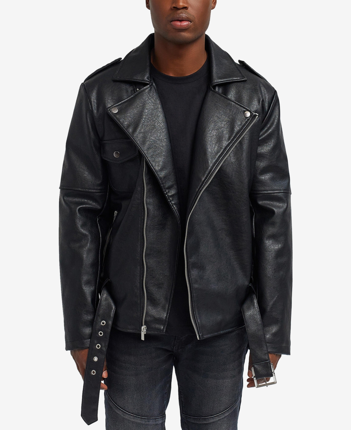 Men's Leather Jacket - Black