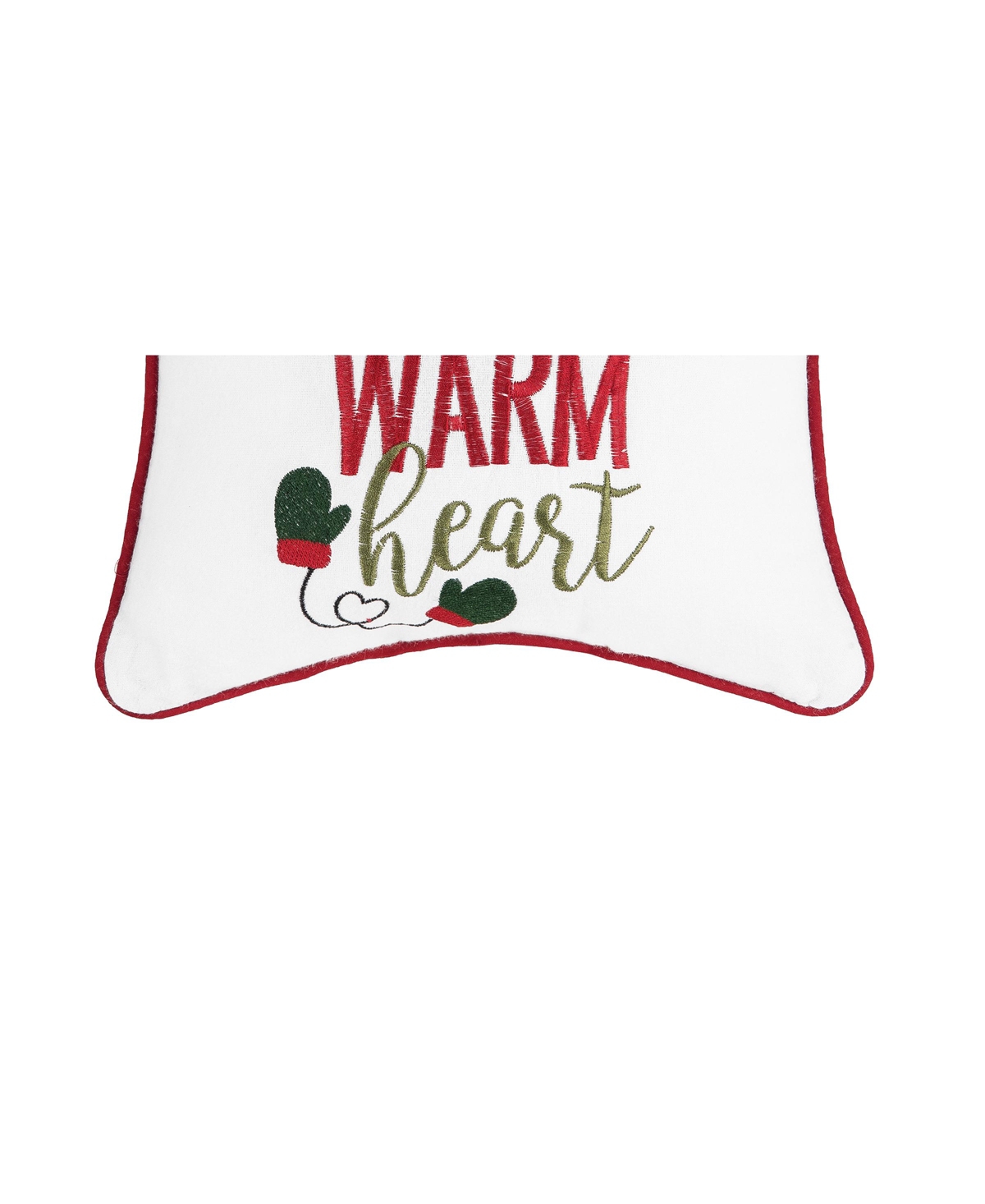 Snowman "Cold Hands Warm Heart" Embroidered Accent Pillow, 10" x 10"