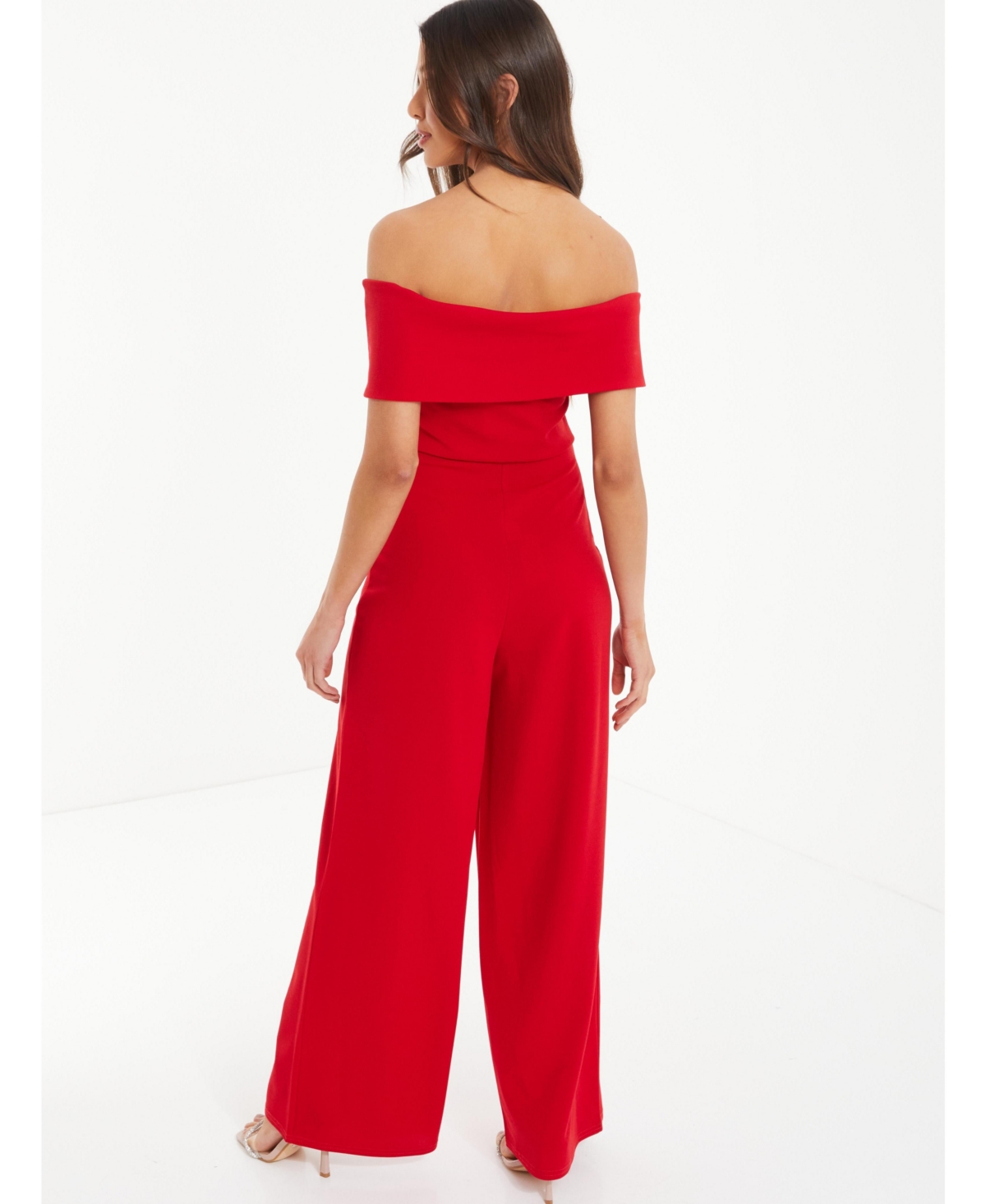 Quiz Women's Bow Bardot Palazzo Jumpsuit