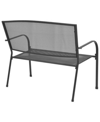Patio Bench 42.5" Steel and Mesh Anthracite