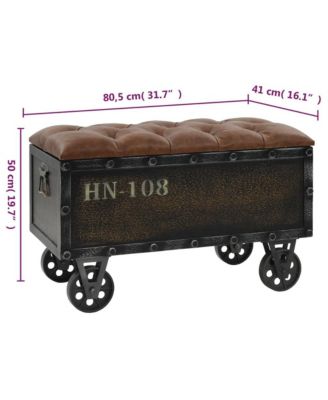 Storage Bench with Castors 31.7" Solid Wood Fir