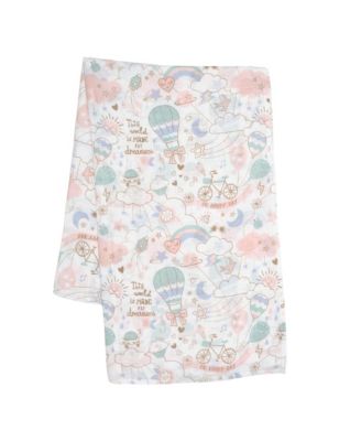 5 Piece Pink/White Bunny Infant/Newborn Baby Gift Set w/ Swaddle